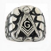 compass and bow Master Mason masonic ring MBLR0006