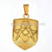 Gold platingshield shape Knights Templar mosonic pendant MP0010