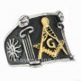 Sunshine cylinder Gold compass and bow Master Mason masonic ring MBLR0009