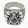 compass and bow Master Mason masonic ring MBLR0006