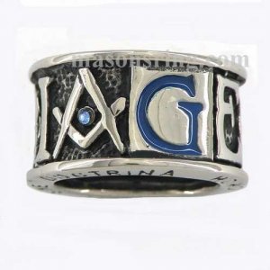 blue G masonic ring MBLR0012