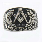 Compass and bow mason masonic ring MBLR0013