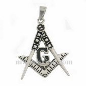 Black G square and compasses masonic pendant MP0006